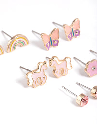 Kids Unicorn Garden Stud Earrings 6-Pack - link has visual effect only