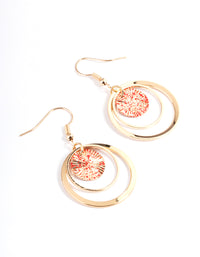 Red Disc Splatter Drop Earrings - link has visual effect only