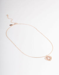 Rose Gold Multi Diamante Heart Necklace - link has visual effect only