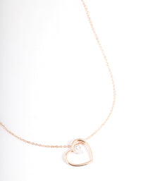 Gold Asymmetrical Heart Diamante Necklace - link has visual effect only