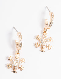 Gold Diamante Snowflake Hoop Earrings - link has visual effect only