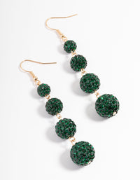Gold Triple Ball Drop Earrings - link has visual effect only