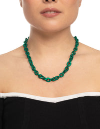 Green Metallic Coated Chain Necklace - link has visual effect only