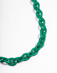 Green Metallic Coated Chain Necklace - link has visual effect only