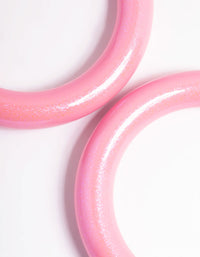 Pink Shinny Hoop Earrings - link has visual effect only