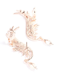 Rose Gold Diamante Wing Drop Cuff Earrings - link has visual effect only