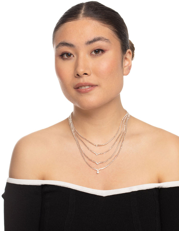 Rose Gold Layer Cupchain Teardrop Necklace