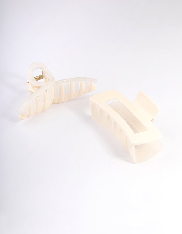 White Plastic Two Tone Claw Pack