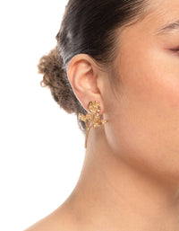 Gold Simple Drop Flower Earrings - link has visual effect only