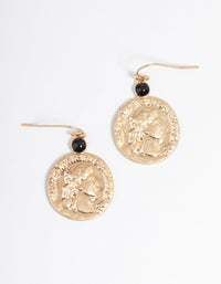 Gold Coin Drop Earrings - link has visual effect only
