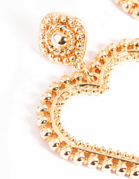 Gold Heart & Stud Drop Earrings - link has visual effect only