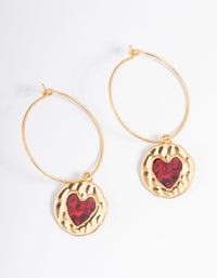 Gold Mini Heart Drop Earrings - link has visual effect only