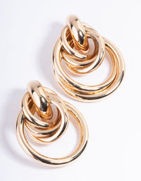 Gold Large Door Knocker Drop Earrings - link has visual effect only
