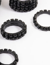 Gunmetal Diamante Cupchain Bracelet & Ring Set - link has visual effect only
