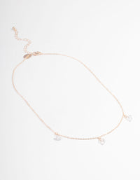 Rose Gold Cubic Zirconia Heart Droplet Necklace - link has visual effect only