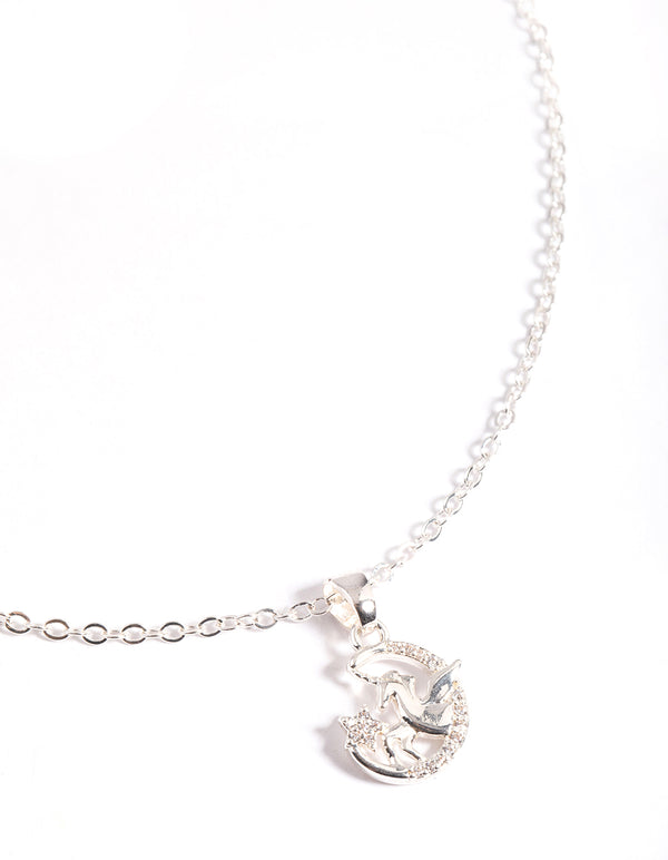 Silver Dainty Unicorn Necklace