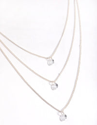 Silver Classic Diamante Layered Necklace - link has visual effect only