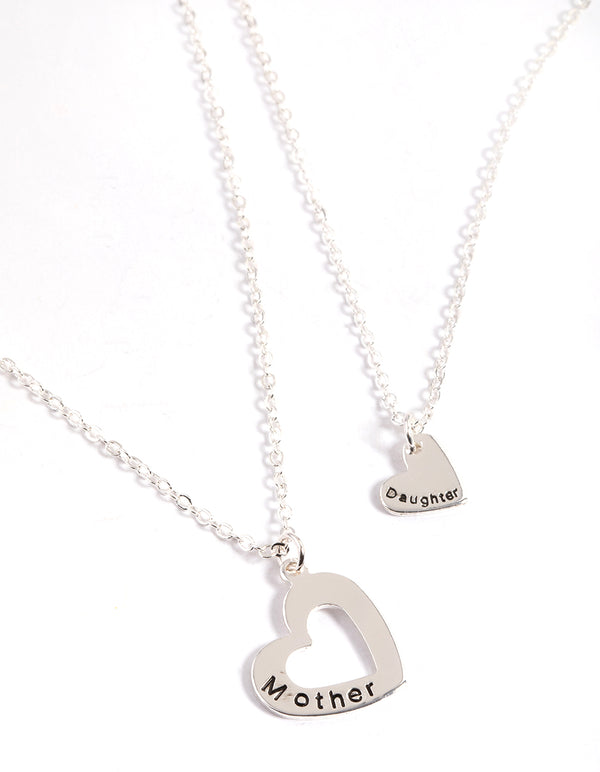 Silver Open Heart Necklace Pack