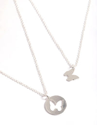 Silver Butterfly Cut Out Necklace Pack - link has visual effect only