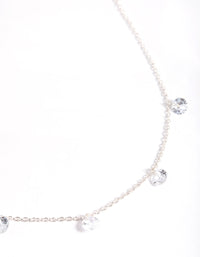 Silver Cubic Zirconia Droplet Necklace - link has visual effect only