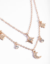 Gold Diamante Celestial Statement Necklace - link has visual effect only
