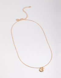 Gold Freshwater Pearl & Clam Pendant Necklace - link has visual effect only