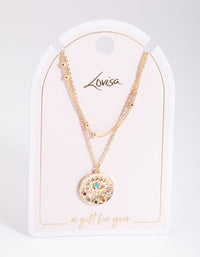 Gold Evil Eye Layered Disc Necklace - link has visual effect only