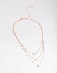 Gold Classic Diamante Layered Chain - link has visual effect only