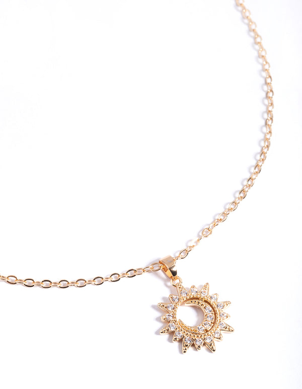 Gold Dainty Sunray Necklace