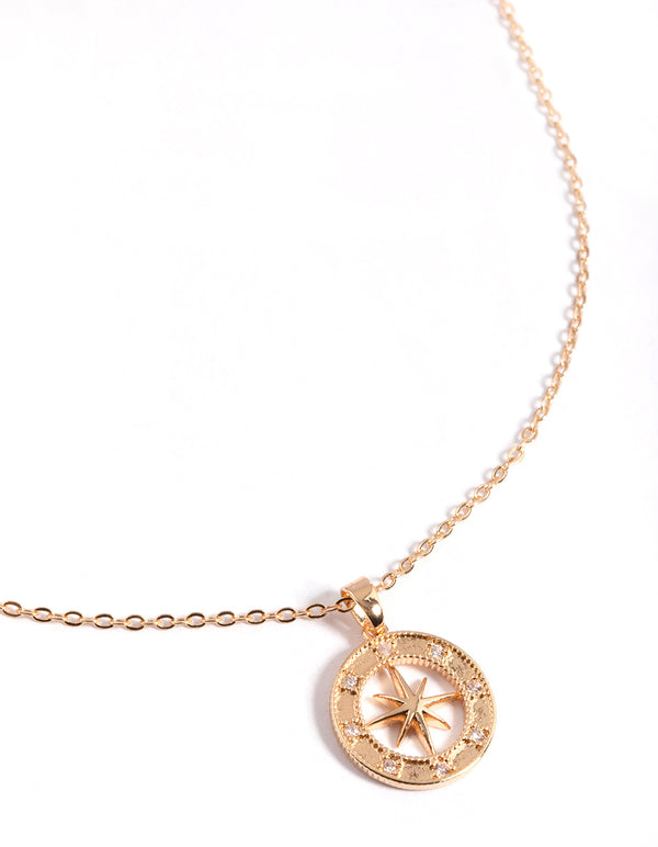 antique compass; gold necklace; sterling silver; silver necklace; golden  compass; gold chain