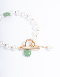 Gold Pearl & Bead T&O Bracelet - link has visual effect only