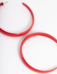 Red Rubber Coated 60mm Hoop Earrings - link has visual effect only