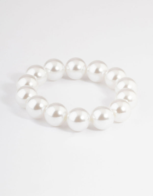 Bead Large Pearly Stretch Bracelet
