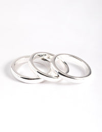 Silver Plated Triple 3mm Band Ring - link has visual effect only