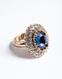 Antique Vintage Blue Cocktail Ring - link has visual effect only