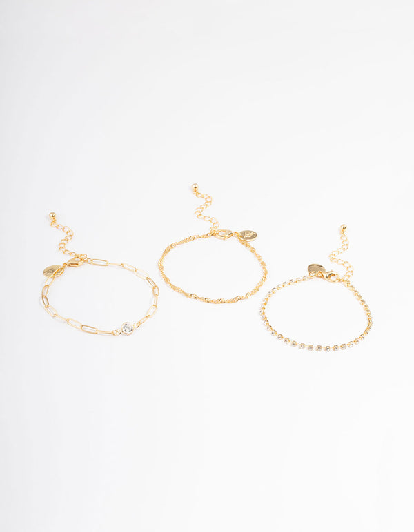 Gold Plated Cupchain & Mic Chain Bracelet Pack