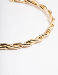 Gold Plated Twist Open Cuff Bangle - link has visual effect only