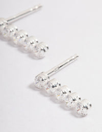 Sterling Silver Cubic Zirconia Cupchain Stud Earrings - link has visual effect only