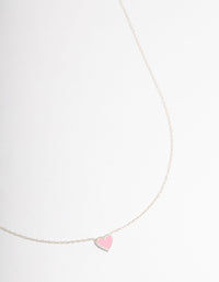 Sterling Silver Enamel Heart Pendant Necklace - link has visual effect only