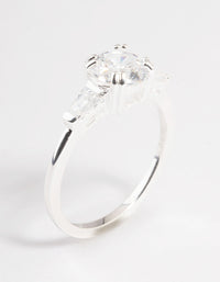 Sterling Silver Taper Engagement Ring - link has visual effect only