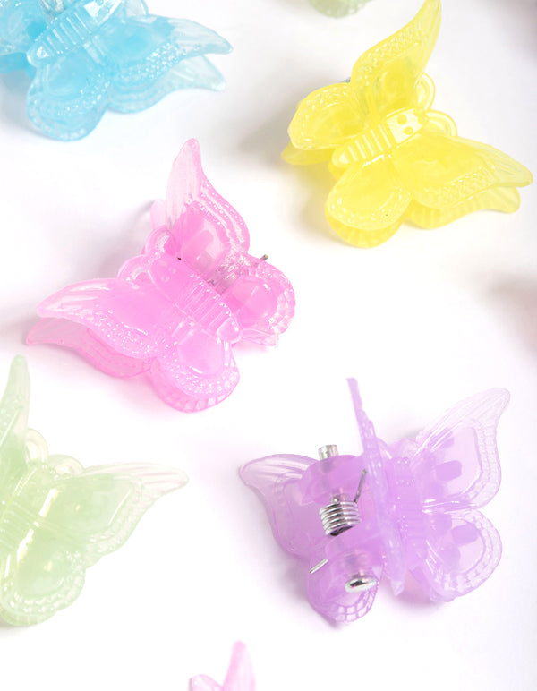Plastic Pastel Butterfly Claw Tub 12-Pack
