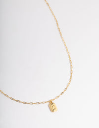 Letter D Gold Plated Rectangle Pendant Initial Necklace - link has visual effect only