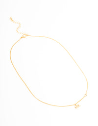 Gold Plated Aquarius Necklace with Cubic Zirconia Pendant - link has visual effect only