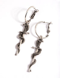 Silver Dager Twist Hoop Earrings - link has visual effect only