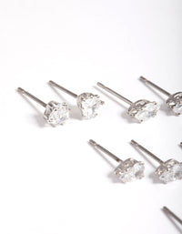 Rhodium Mixed Stone Stud Earring 12-Pack - link has visual effect only
