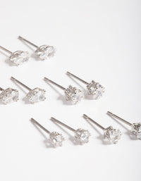 Rhodium Mixed Stone Stud Earring 12-Pack - link has visual effect only