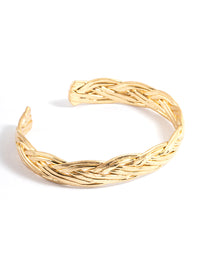 Worn Gold Twist Cuff Bangle - link has visual effect only
