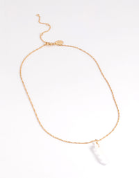 Gold Plated Clear Quartz Shard Twist Necklace - link has visual effect only