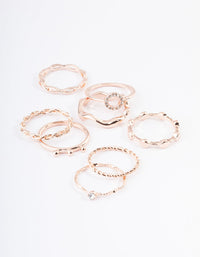 Rose Gold Twist Curve Ring Pack - link has visual effect only
