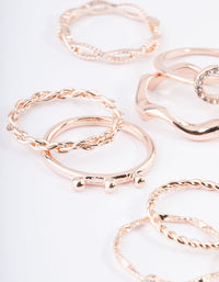 Rose Gold Twist Curve Ring Pack - link has visual effect only